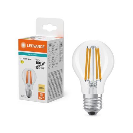 LEDVANCE LED Classic A 100 Filament V 11W 830 čirá E27 4099854482564