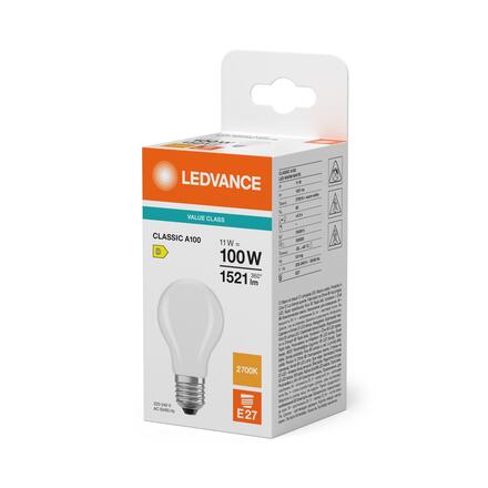 LEDVANCE LED Classic A 100 Filament V 11W 827 matná E27 4099854482601