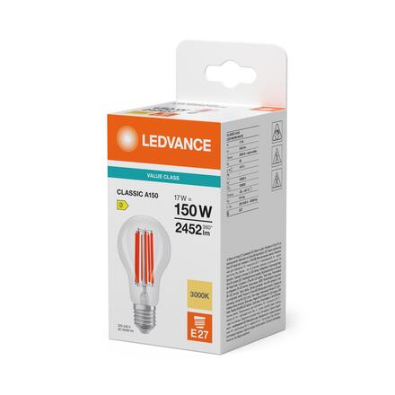 LEDVANCE LED Classic A 150 Filament V 17W 830 čirá E27 4099854484452