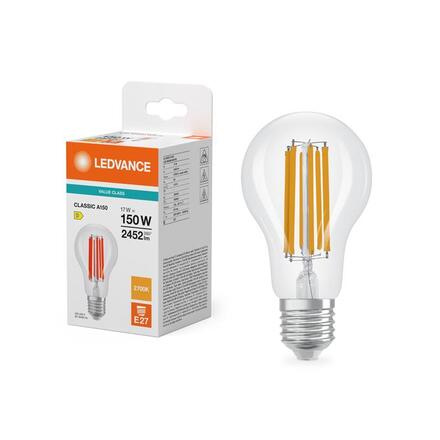 LEDVANCE LED Classic A 150 Filament V 17W 827 čirá E27 4099854484490