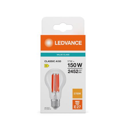 LEDVANCE LED Classic A 150 Filament V 17W 827 čirá E27 4099854484490