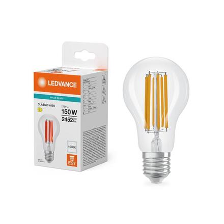 LEDVANCE LED Classic A 150 Filament V 17W 840 Clear E27 4099854484513