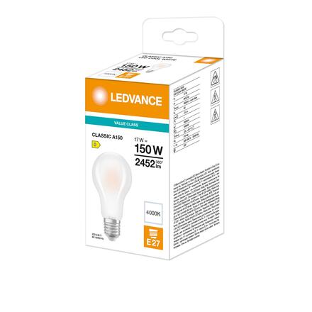 LEDVANCE LED Classic A 150 Filament V 17W 840 matná E27 4099854484551