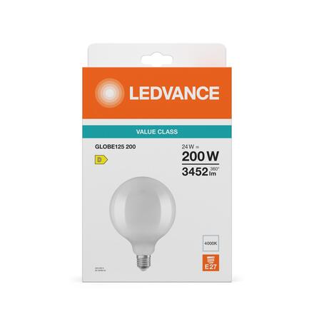 LEDVANCE LED Classic Globe 125 200 Filament V 24W 840 matná E27 4099854485411
