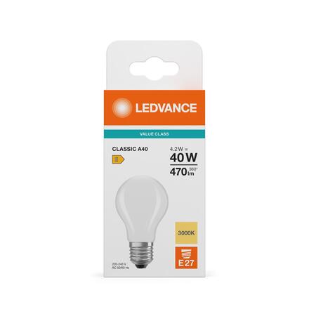 LEDVANCE LED Classic A 40 Filament V 4.2W 830 Frosted E27 4099854485879