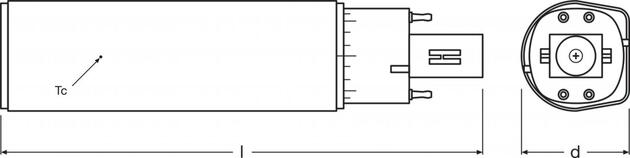 LEDVANCE DULUX LED D/E18 HF & AC MAINS VALUE 7W 865 G24Q-2 4099854501616