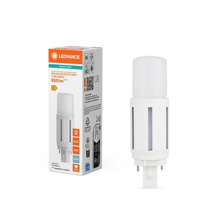LEDVANCE DULUX LED D18 VT EM & AC MAINS VALUE 7.5W 865 G24D 4099854502798