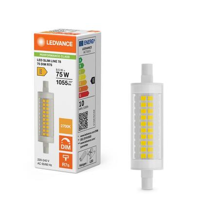 LEDVANCE LED Slim Line 78 75 300° DIM P 9.5W 827 čirá R7s 4099854503504