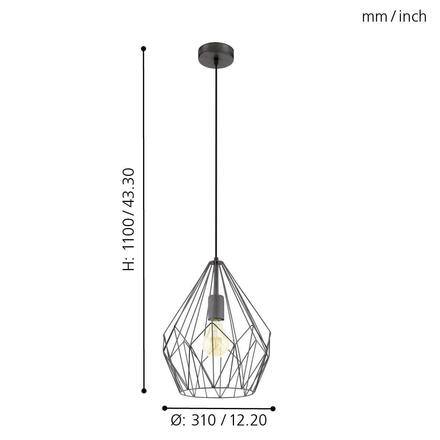 EGLO Závěsné svítidlo CARLTON 49257