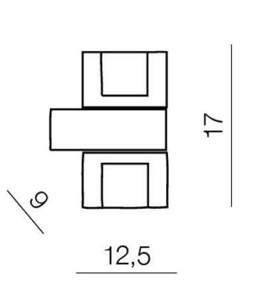 Nástěnné svítidlo AZzardo Box 2 wall AZ0035 G4 2x20W 12V IP20 9cm chromové