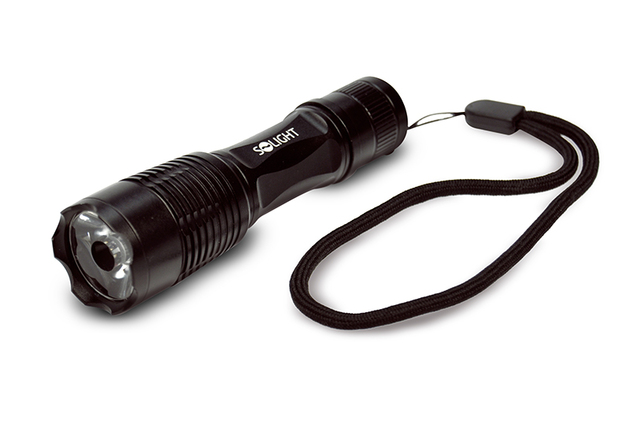 Solight LED kovová svítilna malá,  50lm, 1W LED, černá, 1 x AA WL17