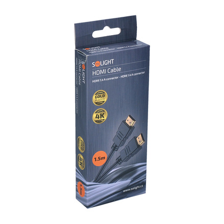 Solight HDMI kabel s Ethernetem, HDMI 1.4 A konektor - HDMI 1.4 A konektor, blistr, 1,5m SSV1215