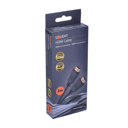 Solight HDMI kabel s Ethernetem, HDMI 1.4 A konektor - HDMI 1.4 A konektor, blistr, 2m SSV1202