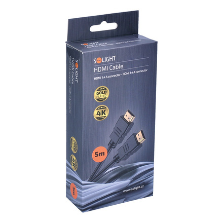 Solight HDMI kabel s Ethernetem, HDMI 1.4 A konektor - HDMI 1.4 A konektor, blistr, 5m SSV1205