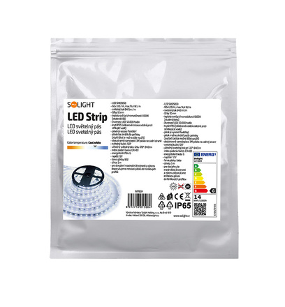 Solight LED světelný pás, 5m, SMD5050 60LED/m, 14,4W/m, IP65, studená bílá WM604