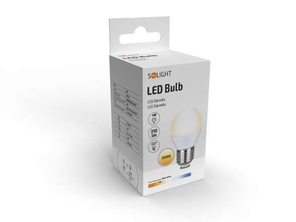 Solight LED žárovka, miniglobe, 4W, E27, 3000K, 340lm WZ411-1