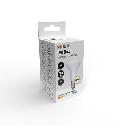Solight LED žárovka reflektorová, R50, 5W, E14, 4000K, 440lm, bílé provedení WZ414-1