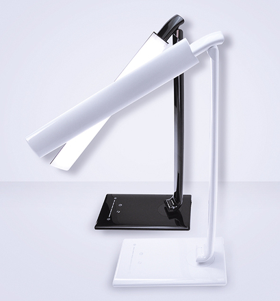 Solight LED stolní lampička stmívatelná, 12W, volba teploty světla, USB, bílý lesk WO37-W