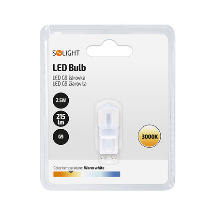 Solight LED žárovka G9, 2,5W, 3000K, 215lm WZ320-1