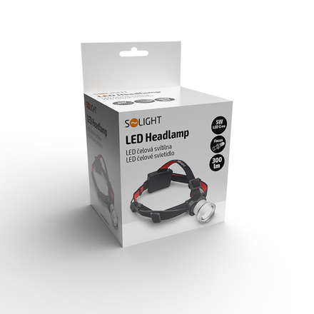 Solight LED čelová svítilna, 300lm, Cree XPG R5, fokus, 3 x AA WH21