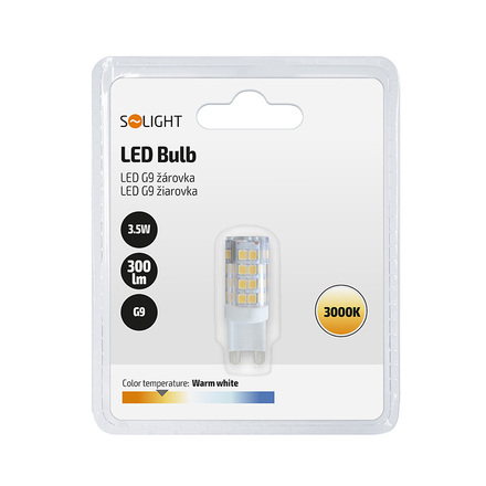 Solight LED žárovka G9, 3,5W, 3000K, 300lm WZ322-1