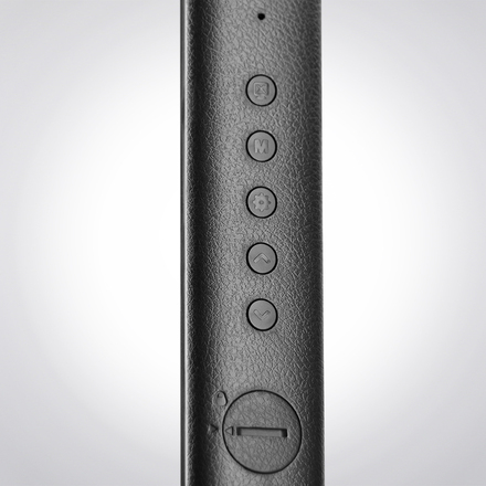 Solight LED stolní lampička s displejem, 9W, volba teploty světla, kůže, černá WO45-B