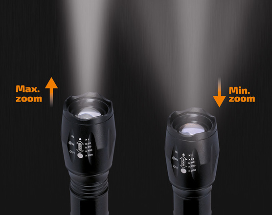 Solight nabíjecí LED svítilna, 300lm, Cree, fokus, Li-Ion, USB nabíjení, power banka WN26