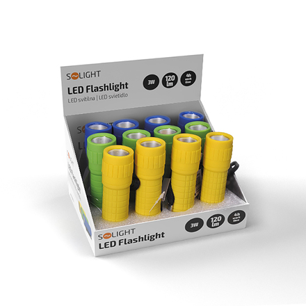 Solight LED Svítilna, 3W LED COB, 120lm, 3 x AAA WL113