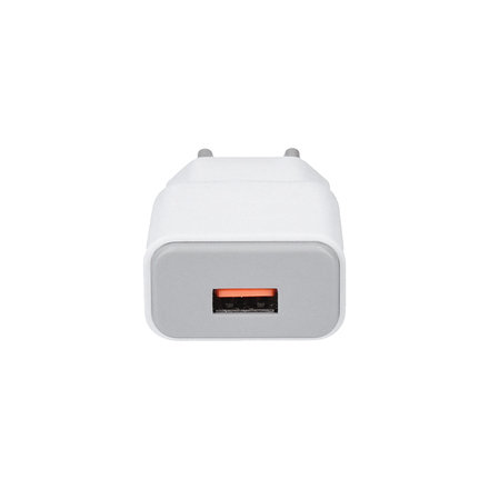 Solight USB nabíjecí adaptér, fast charge: 1x USB Qualcomm, 5V2A/9V1.5A/12V1A, AC 230V, bílošedý DC51