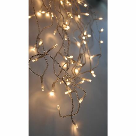Solight LED vánoční závěs, rampouchy, 120 LED, 3m x 0,7m, přívod 6m, venkovní, teplé bílé světlo, paměť, časovač 1V40-WW