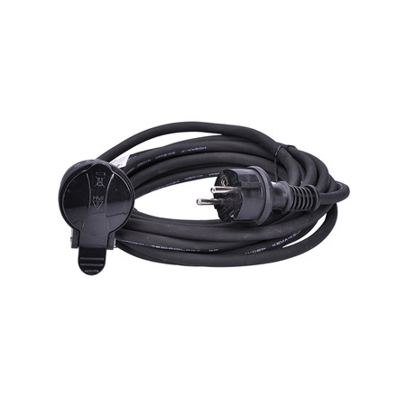 Solight prodlužovací přívod - spojka, 1 zásuvka, 5m, 3 x 1,5mm2, gumová, černá PS30