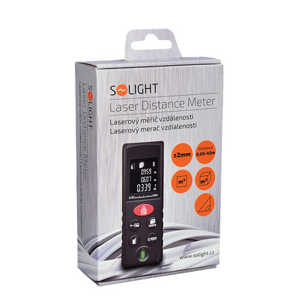 Solight laserový měřič vzdálenosti, 0,05 - 40m DM40