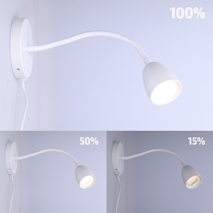 Solight LED nástěnná lampička, stmívatelná, 4W, 280lm, 3000K, bílá WO54-W