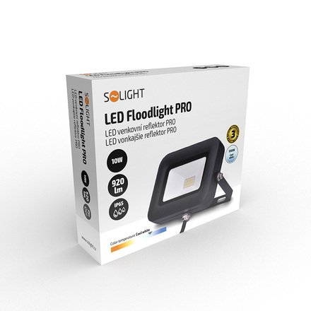 Solight LED reflektor PRO, 10W, 850lm, 5000K, IP65 WM-10W-L