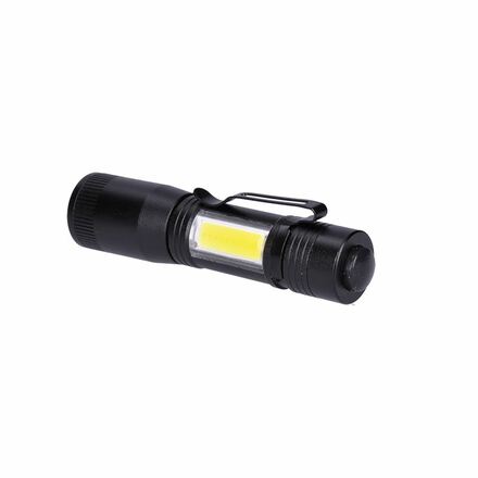 Solight LED kovová svítlna 3W + COB, 150 + 60lm, AA, černá WL115