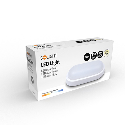 Solight LED venkovní osvětlení oválné, 13W, 910lm, 4000K, IP54, 21cm WO744