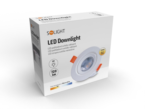 Solight LED podhledové světlo bodové, 9W, 720lm, 3000K, kulaté, bílé WD214