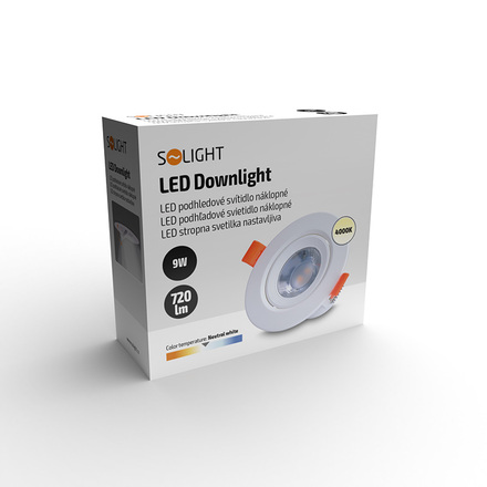 Solight LED podhledové světlo bodové, 9W, 720lm, 4000K, kulaté, bílé WD215