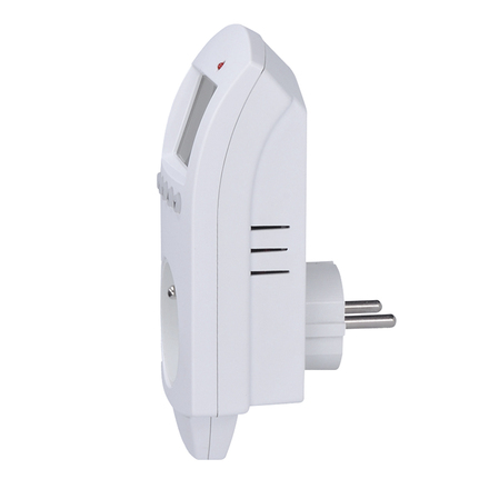 Solight termostaticky spínaná zásuvka, zásuvkový termostat, 230V/16A, režim vytápění nebo chlazení, různé teplotní režimy DT40