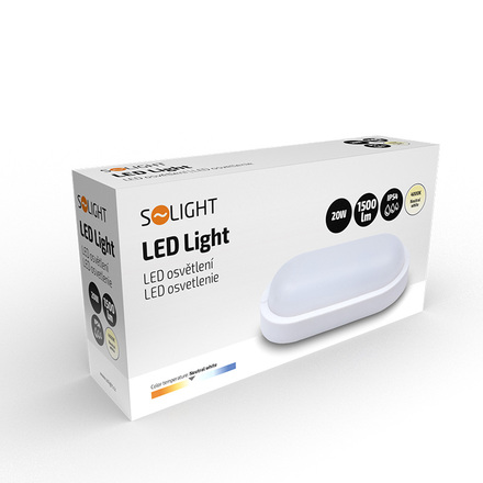 Solight LED venkovní osvětlení oválné, 20W, 1500lm, 4000K, IP54, 26cm WO749