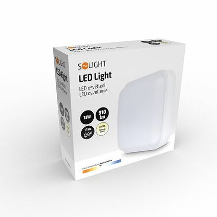 Solight LED venkovní osvětlení čtvercové, 13W, 910lm, 4000K, IP54, 16cm WO751