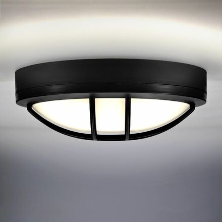 Solight LED venkovní osvětlení kulaté s mřížkou, 20W, 1500lm, 4000K, IP65, 23cm, černá WO754