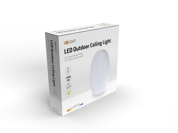 Solight LED venkovní osvětlení, přisazené, kulaté, IP54, 15W, 1150lm, 4000K, 22cm WO731-1