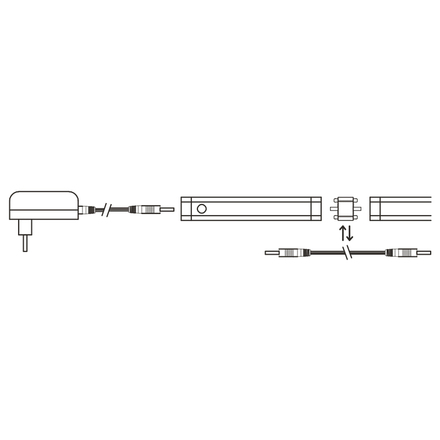 Solight LED dotykové podlinkové a nábytkové svítidlo stmívatelné, 2x 5W, 4100K, 2x 50cm WO216
