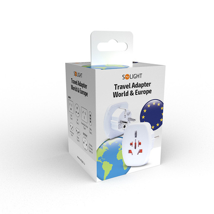 Solight cestovní adaptér Europe pro cizince v ČR, typ E/F PA02