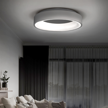 Solight LED stropní světlo kulaté Treviso, 48W, 2880lm, stmívatelné, dálkové ovládání, šedá WO768-G