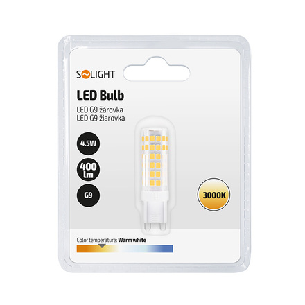 Solight LED žárovka G9, 4,5W, 3000K, 400lm WZ327