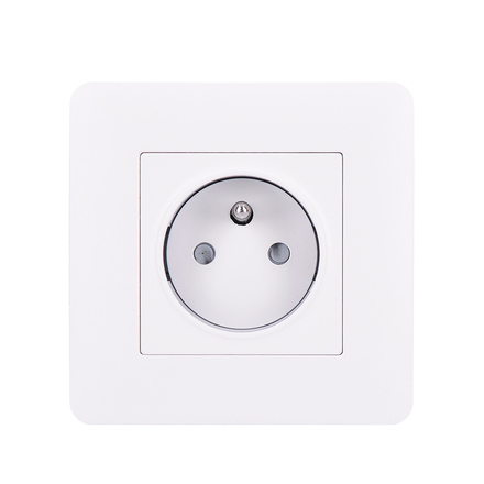 Solight zásuvka Slim PUSH, bezpečnostní posuvný střed, bílá 5B142