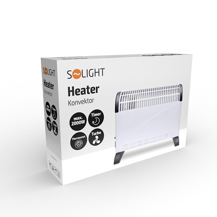 Solight horkovzdušný konvektor 2000W, ventilátor, časovač, nastavitelný termostat KP04