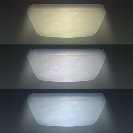 Solight LED stropní světlo Star, čtvercové, 24W,2400lm, dálkové ovládání, 37cm WO762